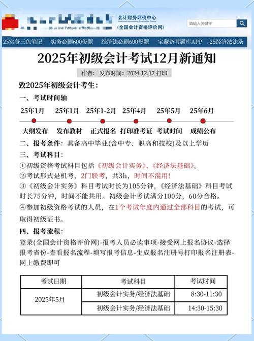 会计报名时间2025年考试时间