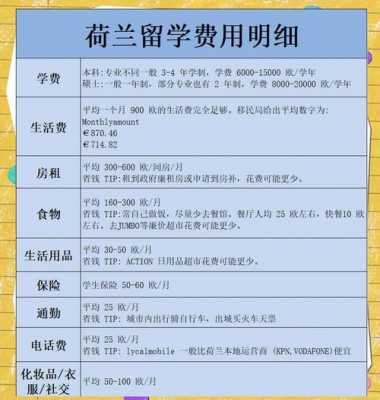 荷兰出国留学费要多少