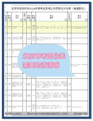 京考补录岗位表