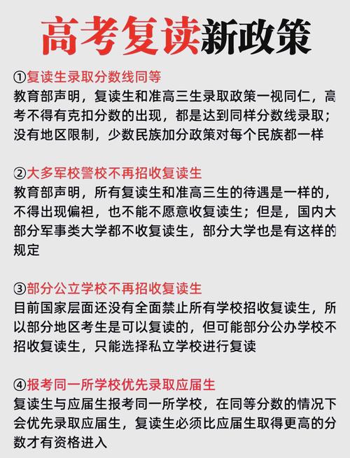 复读生2025年高考有什么政策