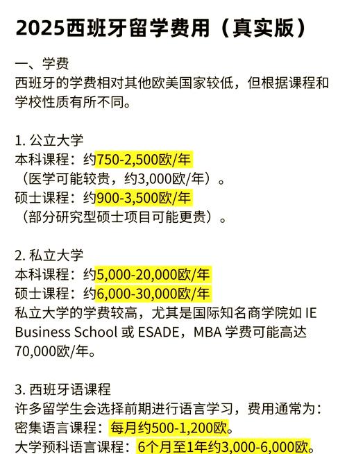 西班牙留学一年需要多少钱?
