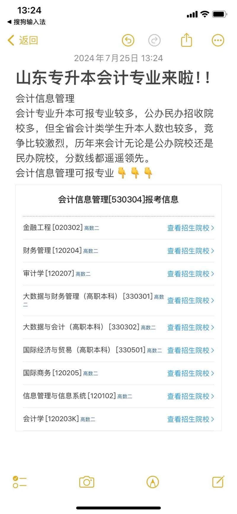 会计专业专升本录取分数线?