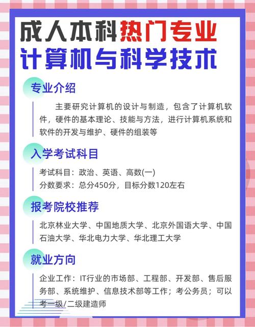 成人高考计算机专业考什么