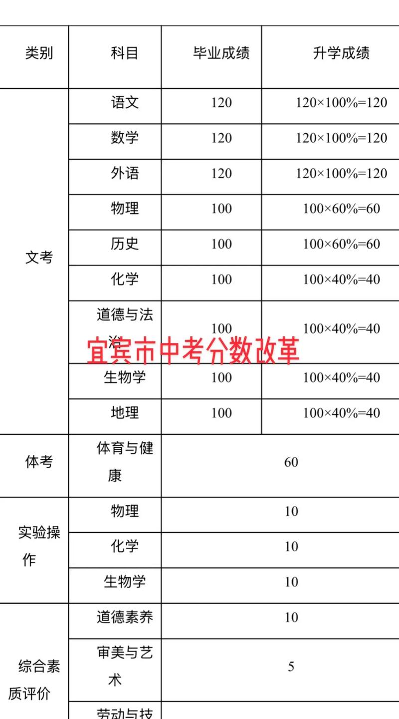 四川宜宾中考总分多少