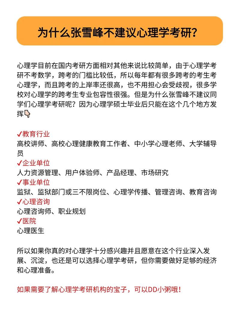 张雪峰为什么不建议考研考心理学,竞争激烈就业前景差