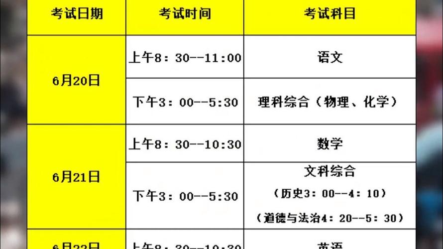佛山中考2025年时间表