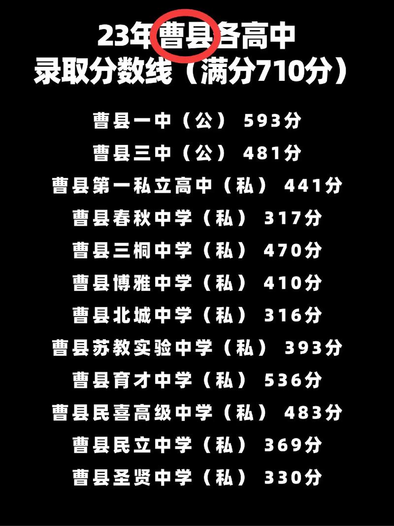 曹县四方中学分数线