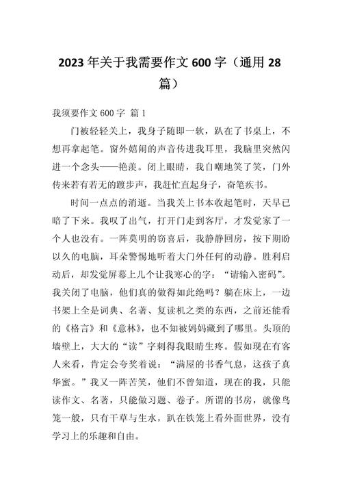 一个作文题目是《--需要我》