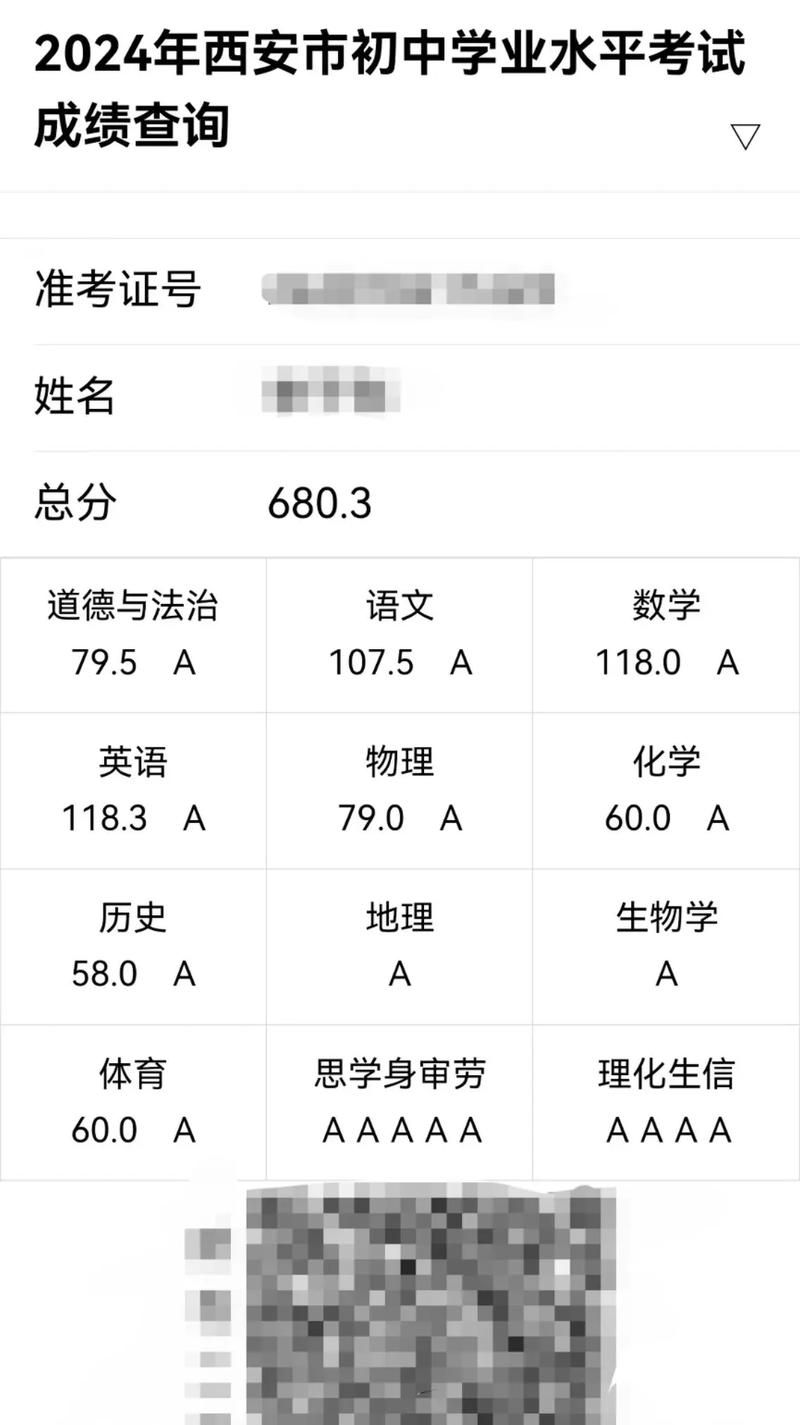 陕西中考总成绩