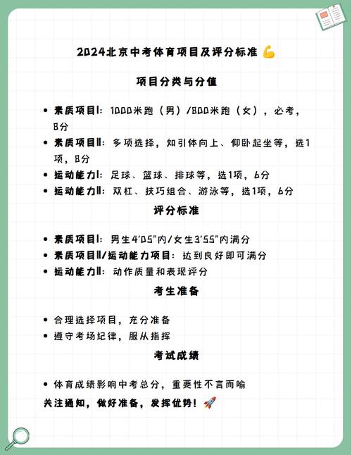 2024年北京中考体育全新标准!项目、要求速看