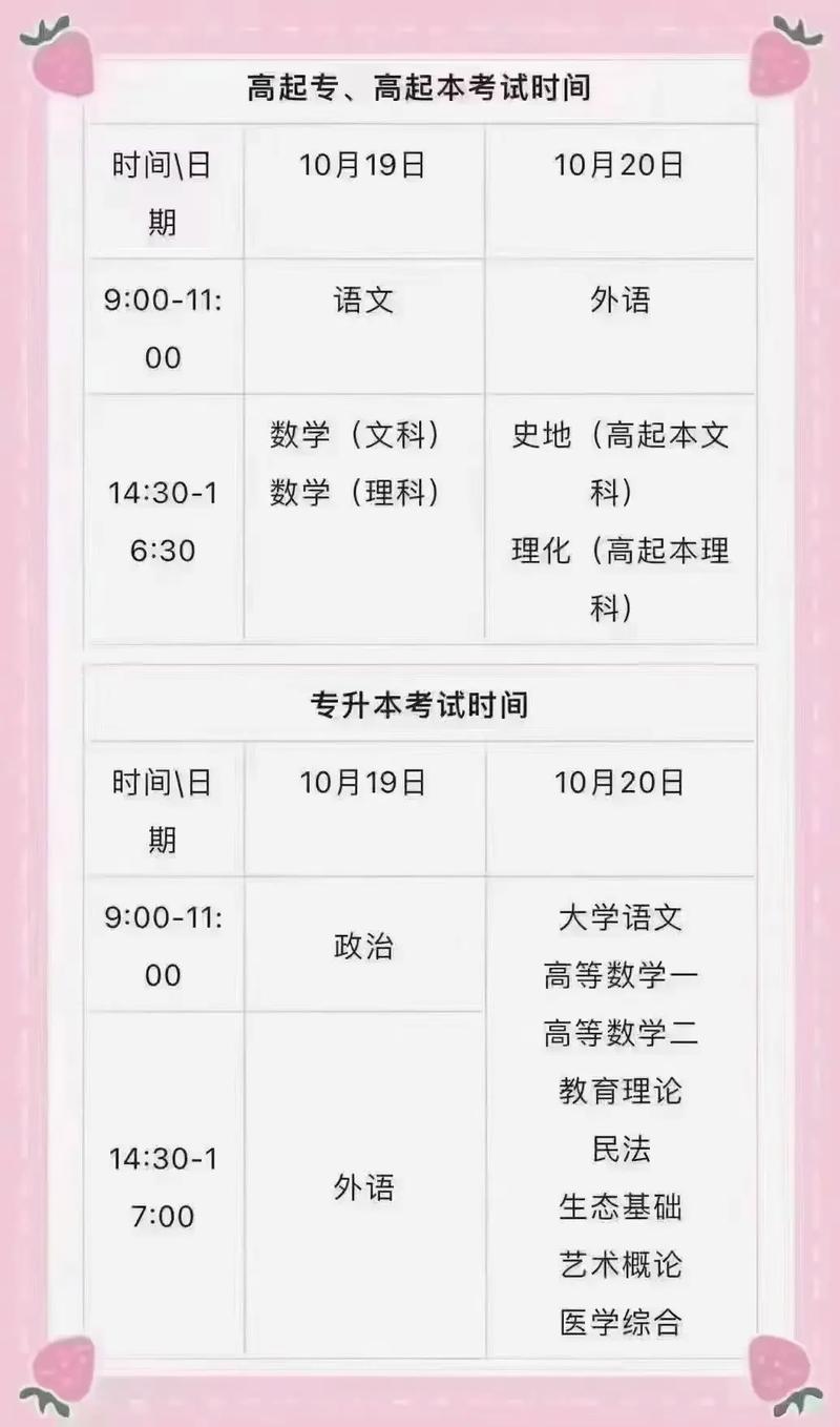 24年成考大专时间