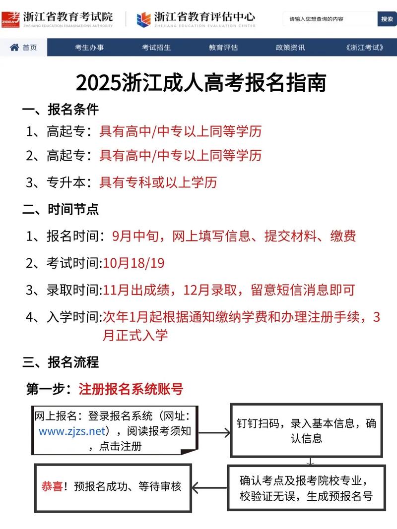 浙江成人高考2025报名时间