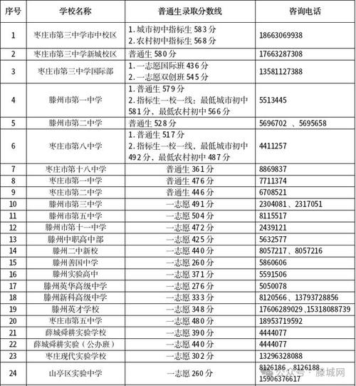 2020中考滕州新二中录取线