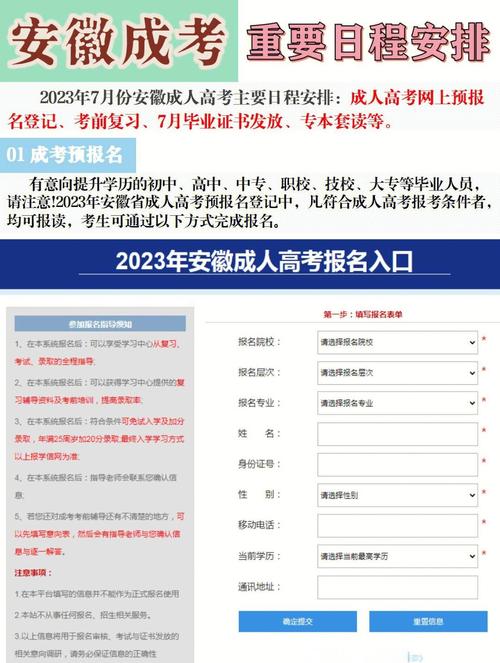2023年安徽省成人高考报名流程是怎么样的?(全网最新流程汇总)