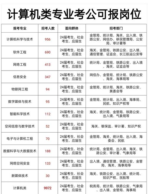 计算机科学考公务员可以有什么岗位