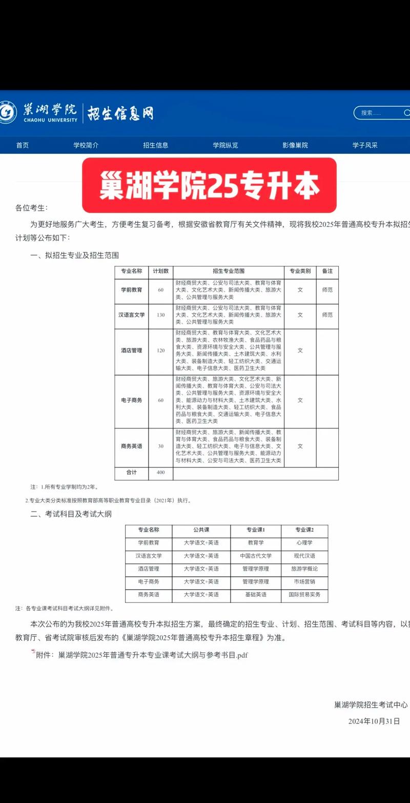 巢湖学院2020年普通专升本考试招生什么时间报名?