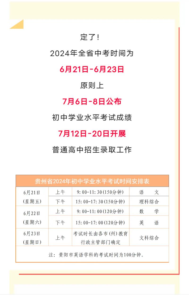 2021年贵州中考录取时间？2021贵州中考成绩公布时间？