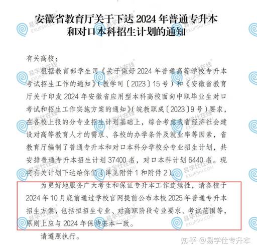 2025年安徽专升本,10月底前公布招生方案!