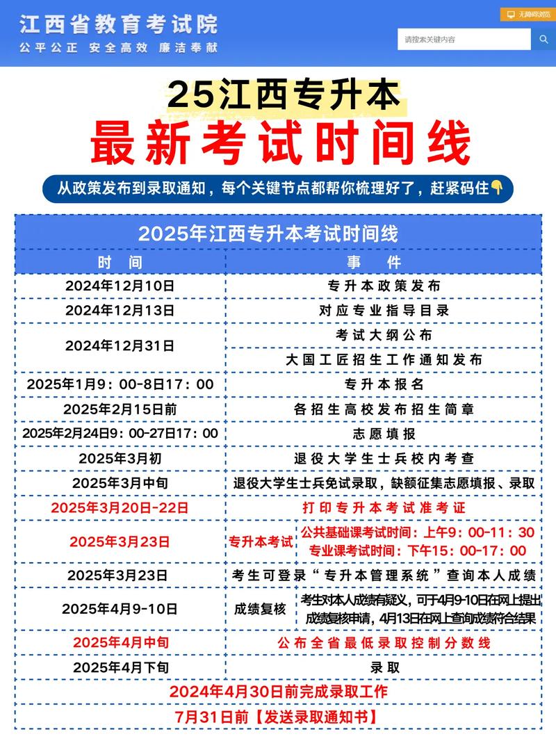 2025年江西专升本考试时间提前至3月