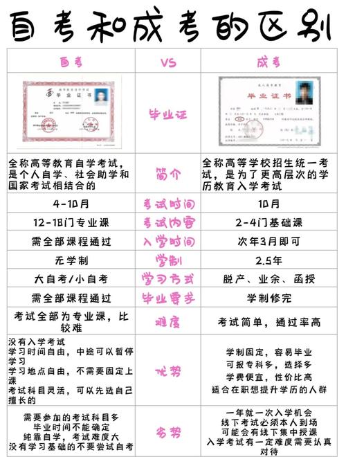成人高考和自考有什么区别,哪个好?