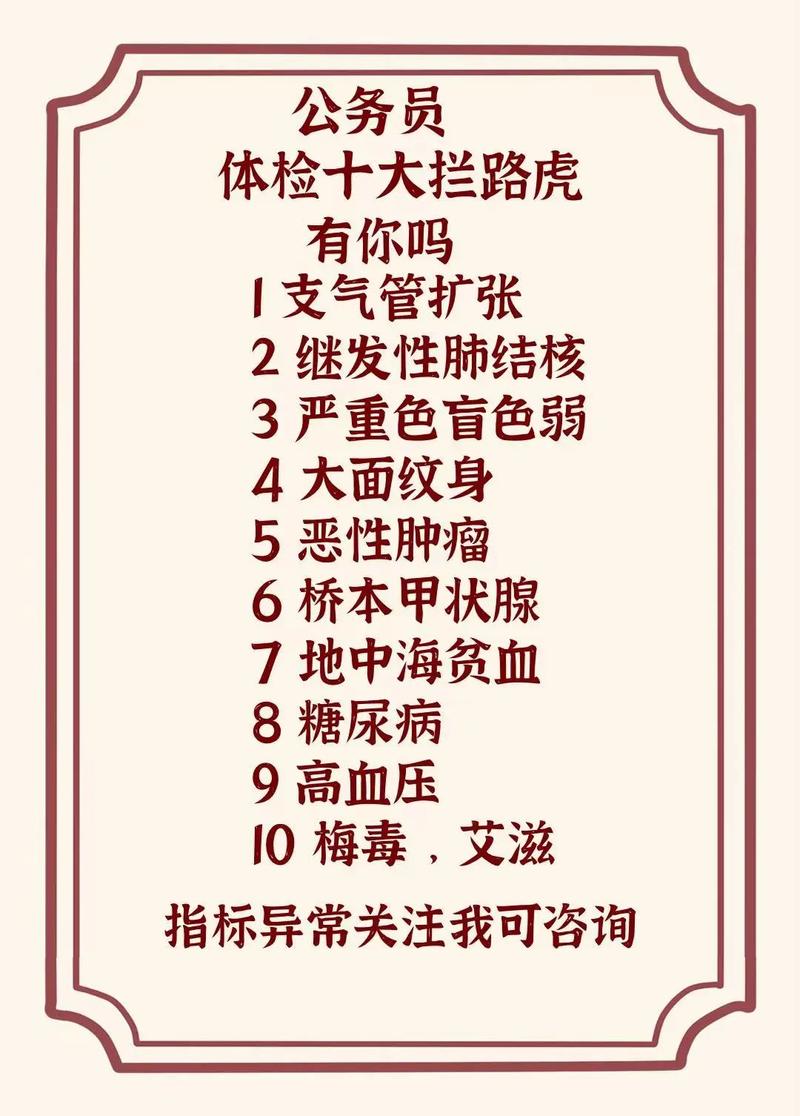 公务员体检桥本甲状腺炎的不合格情况有哪些?