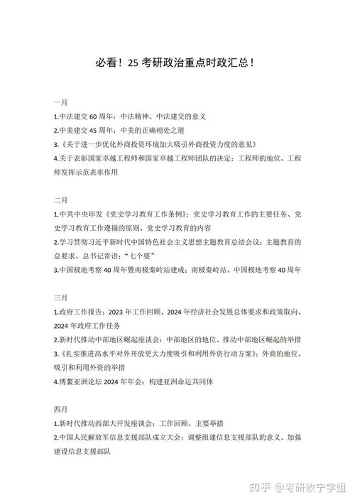 必看!25考研政治重点时政汇总!